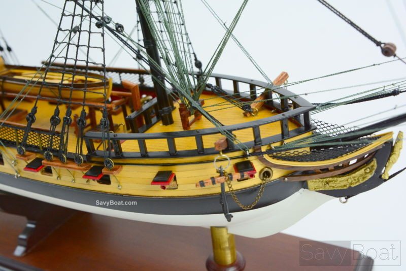 Handmade Wooden USS Rattlesnake Tall Ship Model 28