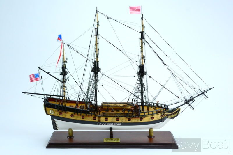 Handmade Wooden USS Rattlesnake Tall Ship Model 28