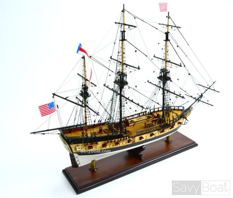 Handmade Wooden USS Rattlesnake Tall Ship Model 28