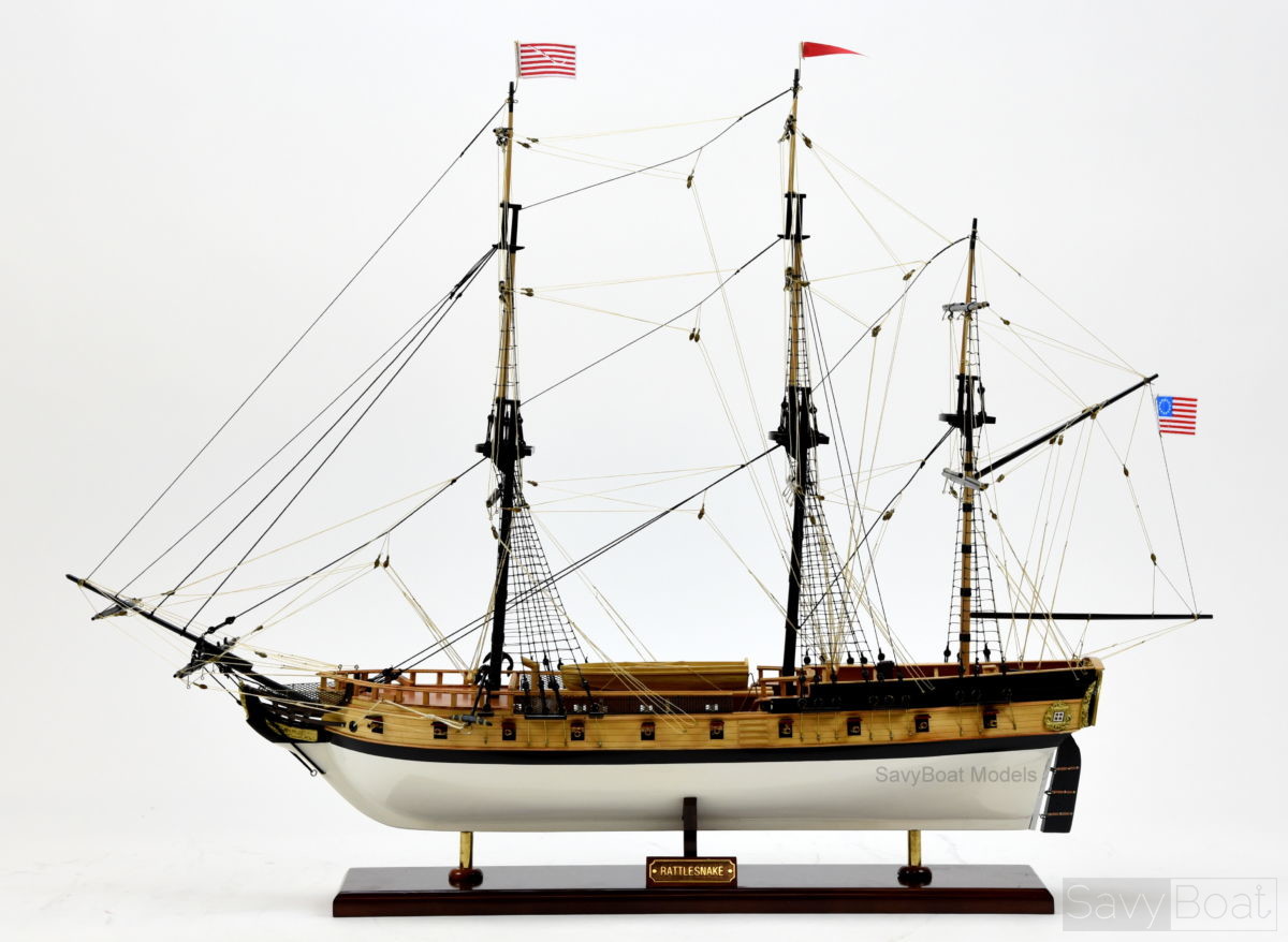 Handmade Wooden USS Rattlesnake Tall Ship Model 28