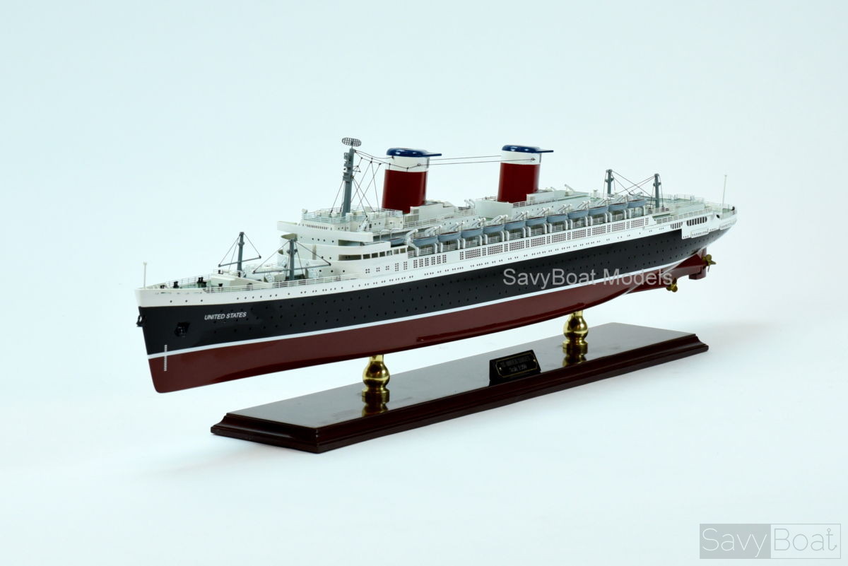 Ss United States Ocean Liner Wooden Ship Model