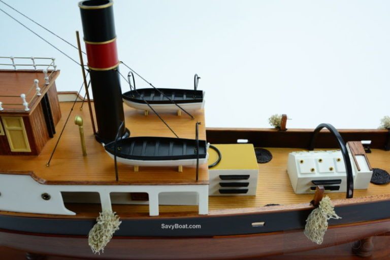 1915 Sanson Tugboat Handmade Wooden Ship Model 26