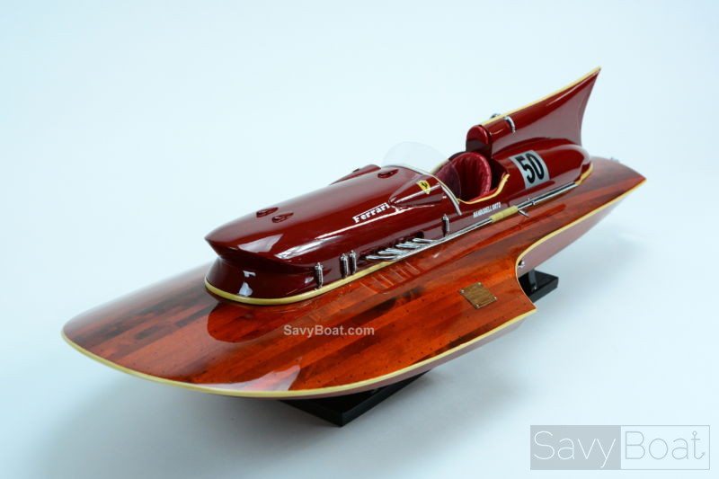 Ferrari Hydroplane racing boat model, handcrafted wood model