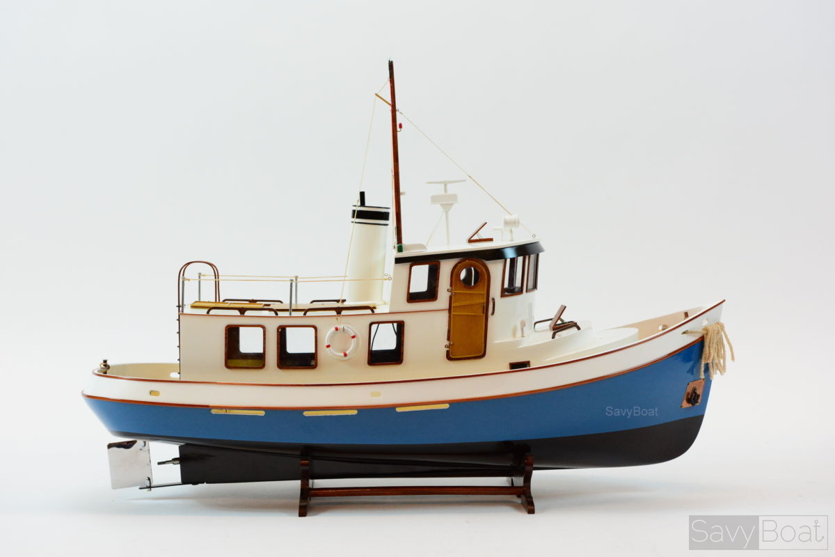 Handmade Wooden Boat Model Lord Nelson Victory Tugboat 28" RC Convertible 