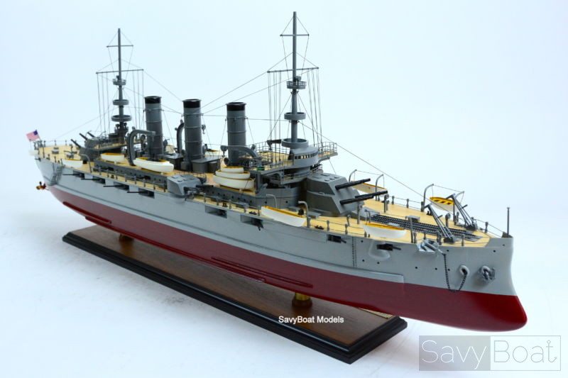 uss nebraska virginia-class battleship - handmade wooden model