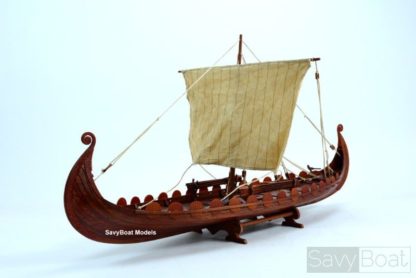 Oseberg Viking wooden boat model