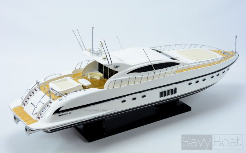 Mangusta 108 Yacht 34" Handmade Wooden Boat Model SavyBoat