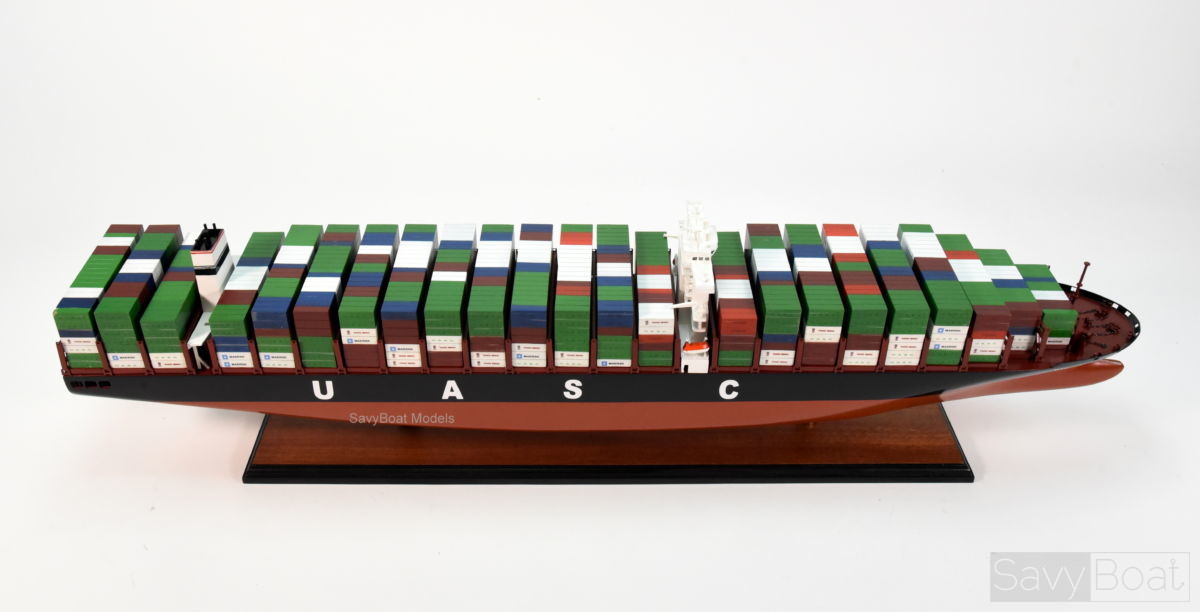 MV Barzan Container Ship 39.5" Handcrafted Wooden Ship Model 1:400 Scale 