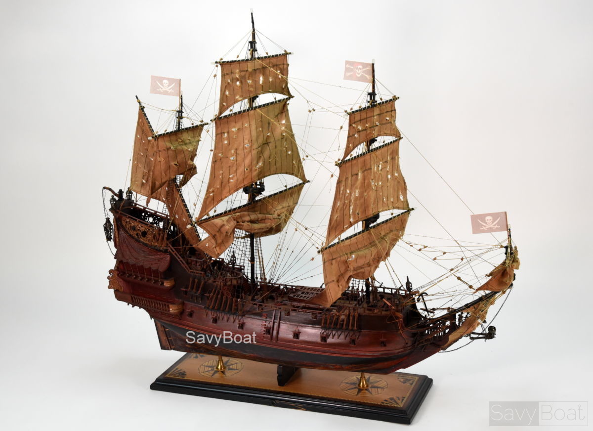 Buy Blackbeard's Queen Anne's Revenge Pirate Ship in a Glass Bottle 5in -  Model Ships