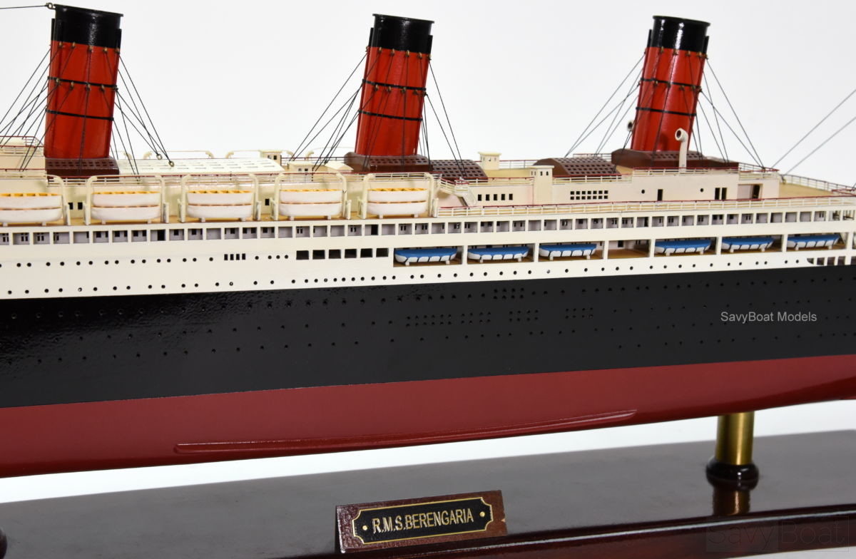RMS Berengaria Ocean Liner Handmade Wooden Ship Model 39" 